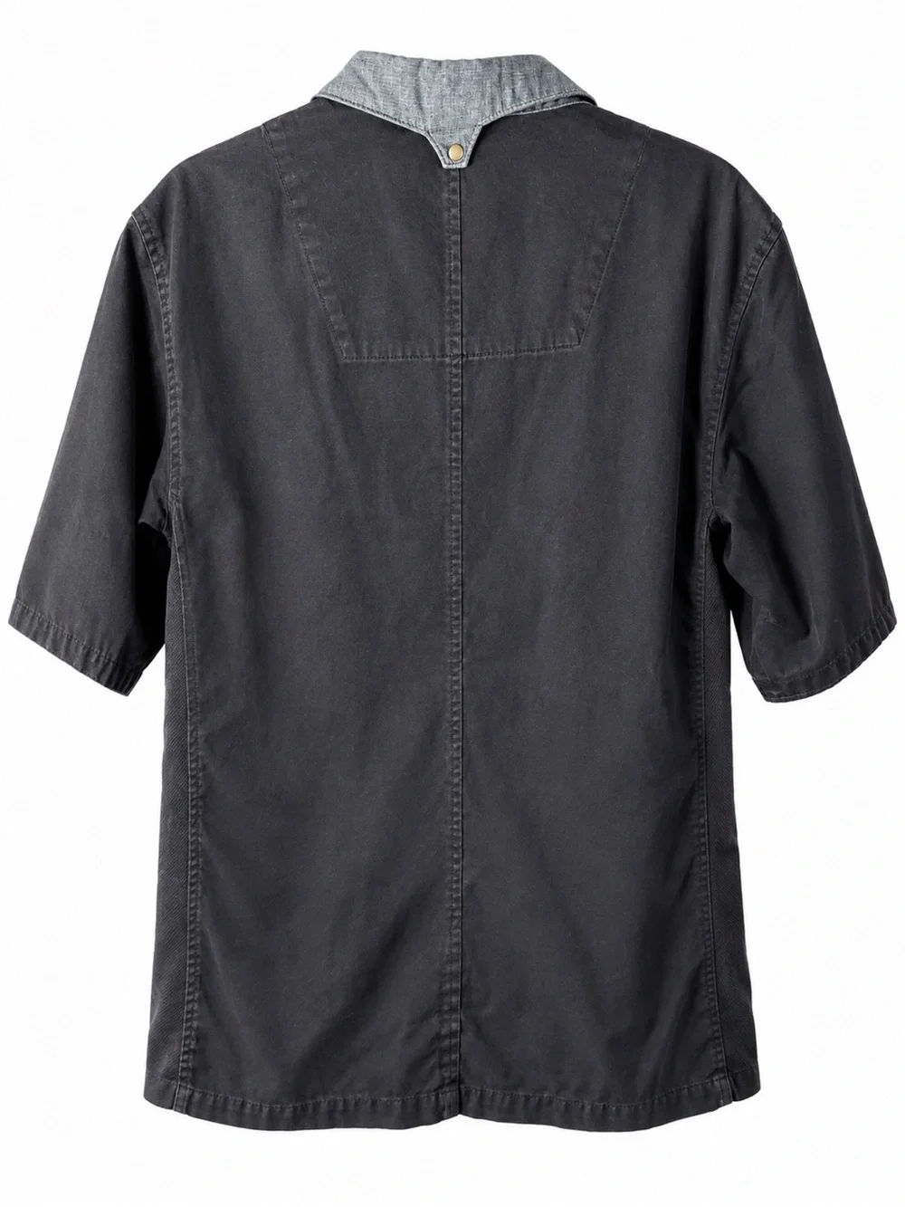 Holiday & Bennett Black Short-Sleeve Chef-Style Shirt Jacket